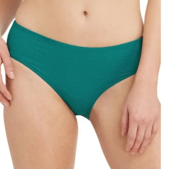 Nwt SEA LEVEL AUSTRALIA SWIM Mod Bikini Bottom Vermont Striped Turquoise Green - Picture 1 of 10